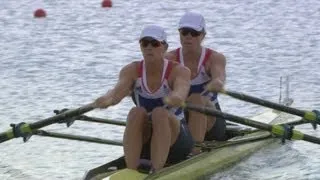 Team GB Sets Olympic Record - Women's Double Sculls Rowing 1st Heat Replay -- London 2012 Olympics