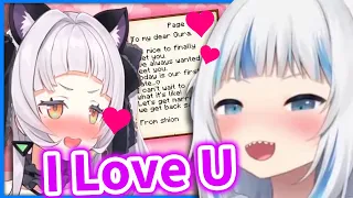 Gura can't Contain herself after Reading Shion's Love Letter 【Hololive】