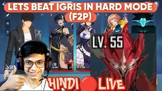 TRYING TO BEAT IGRIS IN HARD MODE [PURE F2P } SOLO LEVELING ARISE HINDI LIVE STREAM // SOLO LEVELING