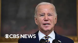 Biden urges GOP lawmakers to "show a little spine" as Trump pressures them to kill border deal