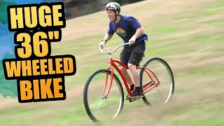 RIDING A HUGE 36" WHEELED BIKE - BIGGEST FREERIDE MTB!