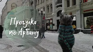 4K | Прогулка по Москве во время снегопада: от Московского зоопарка до Арбата