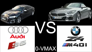 AUDI S5 VS BMW Z4 M40i │ 0-VMAX │ TOPSPEED │ 4k