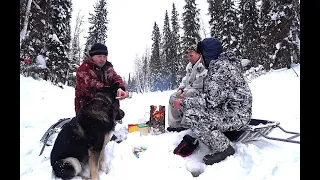 На ночь в тайгу 2. Рыбалка и готовка хариуса. Вечер в таёжной избе.