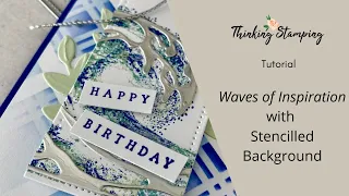 Tutorial | Waves of Inspiration tag with stencilled background