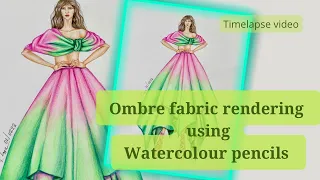 How to render ombre dress -fashion illustration (speed drawing)