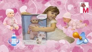 Живая кукла ребенок  Baby Annabell Zapf Creation ползает ходит плачет вредничает обзор и распаковка