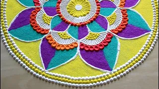 Navratri/ Diwali special rangoli designs 2019 l Rangoli designs with colours l Dussehra rangoli