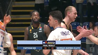 AdmiralBet ABA League 2021/22 highlights, Round 25: Partizan NIS - Mornar-Barsko zlato (2.4.2022)