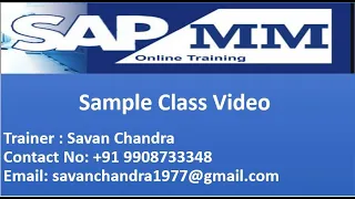 SAP MM online training -Sample class video - Invoice Verification Part-1