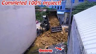 Full Videos Completed 100% The Project! Clearing Mud By Bulldozer Komatsu D20 Pushing soil