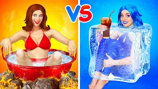 Desafío Caliente vs Frío #2 | Chica En Ilamas vs Chica Helada por Multi DO Food Challenge