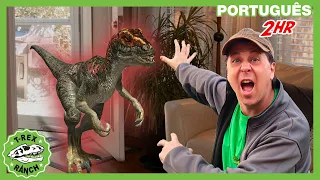 Dinossauro gigante vs Animal de estimação | 2 HORA de Parque do T-REX | Vídeos de Dinossauros