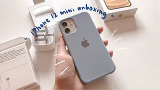 iphone 12 mini (white) unboxing 🍎 🤍  | aesthetic asmr | setting up + accessories ✨