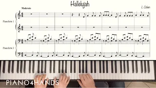 L. Cohen: "Hallelujah" for EASY Piano four-hands