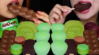 ASMR GREEN TEA FRESH CREAM CAKES, BUBBLY CHOCOLATE, MACARONS, MINI ICE CREAM BARS, MOCHI ICE CREAM