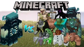 MINECRAFT POKIT EDITION WARDEN VS ALL MUTENT MOBS BATTLE