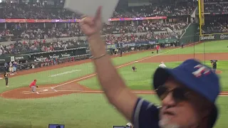 Rick Hill Texas Rangers ceremonial 1st pitch 8/16/23