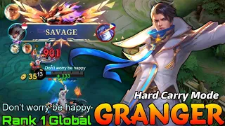 SAVAGE! 10K MMR Granger Hard Carry - Top 1 Global Granger by Don't worry be happy - Mobile Legends