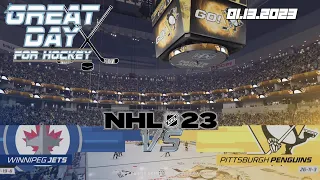 NHL 23 Season Mode - Game 41 - Jets vs Penguins | Great Day for Hockey (1/13/2023)