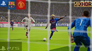 eFootball 2022 - Fc Barcelona VS Manchester United | PS5 GAMEPLAY [4K HDR 60fps]