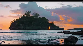 Crystal Bay, Indonesia beautiful sunset beach ambience in 4k.