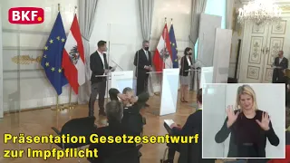 16. 1. 2022 - Präsentation Gesetzesentwurf zur Impfpflicht - BKF TV