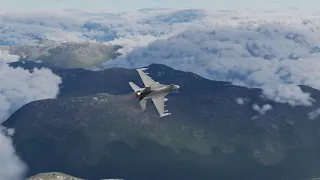 DCS F-16 through the mountains