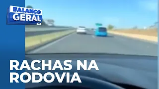 Racha em rodovia supermovimentada termina em capotamento; passageira filmou tudo