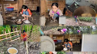 FULL VIDEO: the daily life of a poor girl cooking, cleaning, raising ducks and harvesting