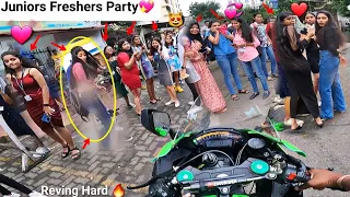 Finally Took My Loud ZX10R to the Freshers Party💞|Juniors ne Bawal kiya|Z900 Rider