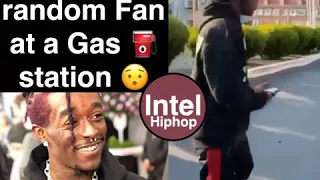Lil Uzi raps with a random fan at a gas station.