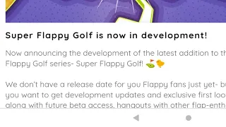 Super Flappy Golf Development Announcement 2