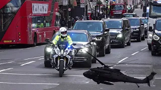 US Secretary of Defense Motorcade & Helicopters in London