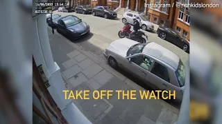 Watch Shocking CCTV footage shows moped thieves robbing West London couple