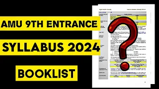 AMU Class 9th Entrance Syllabus 2024 | Complete Booklist | AMU Class 9th Entrance Syllabus