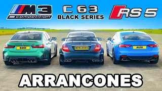 BMW M3 vs AMG C63 Black vs Audi RS5: ARRANCONES