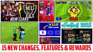 15 New Features, Changes & Rewards In eFootball 2025 Mobile 🔥 | Var System & Refree On Pitch 😍