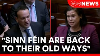 Leo Varadkar & Mary Lou McDonald clash in the Dáil over Government's decision to lift eviction ban