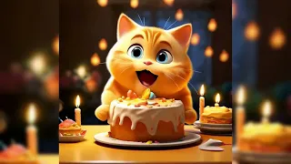 birthday cat #cats #catshorts #catvideo #cute #birthday #birthdaysong