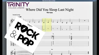 Where Did You Sleep Last Night Trinity Initial Grade Guitar