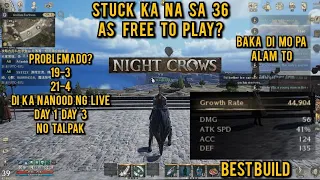 NIGHT CROWS Priority build is the key stuck ka na sa level 36 tama?