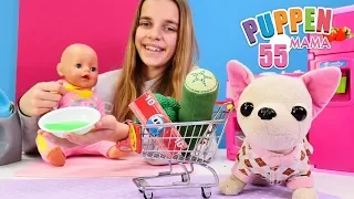 Puppen Mama. Gemüsepüree für BabyBorn Puppe. Spielzeug Video auf Deutsch