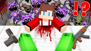 JJ and Mikey Escape From Scary ALL CATNAP Apocalypse  in Minecraft Maizen!