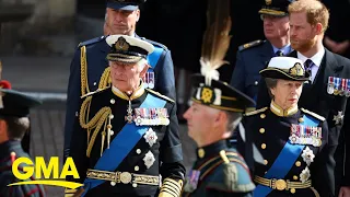 Royal family leaves Westminster Abbey in funeral procession through London l GMA