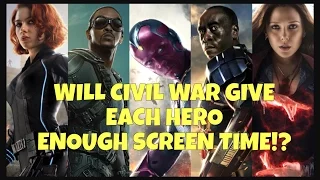 WILL CAPTAIN AMERICA: CIVIL WAR GIVE EACH HERO ENOUGH SCREEN TIME? ( JOHN ARMSTRONG MEDIA )