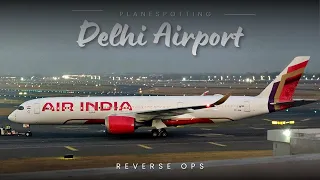 Delhi Airport Plane Spotting | Reverse Ops | Arrivals and Departures | B777 | B747 | Runway 11L/R