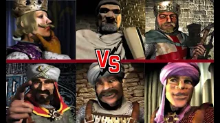 Aggressive AI 3v3 Phillip + Frederick + Richard Vs Saladin + Sultan + Emir