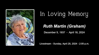 Ruth Martin Funeral Service | Sunday, April 28, 2024 | St. Jacobs Mennonite Church