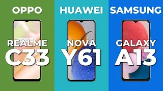 Oppo Realme C33 vs Huawei Nova Y61 vs Samsung Galaxy A13 | Smartphone Specs Comparison 2022